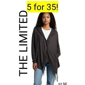 The Limited Black Fringe Sweater Wrap Poncho Top SALE!